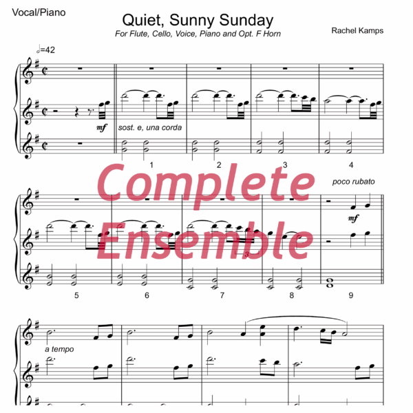 Quiet Sunny Sunday Complete Ensemble sheet music cover art